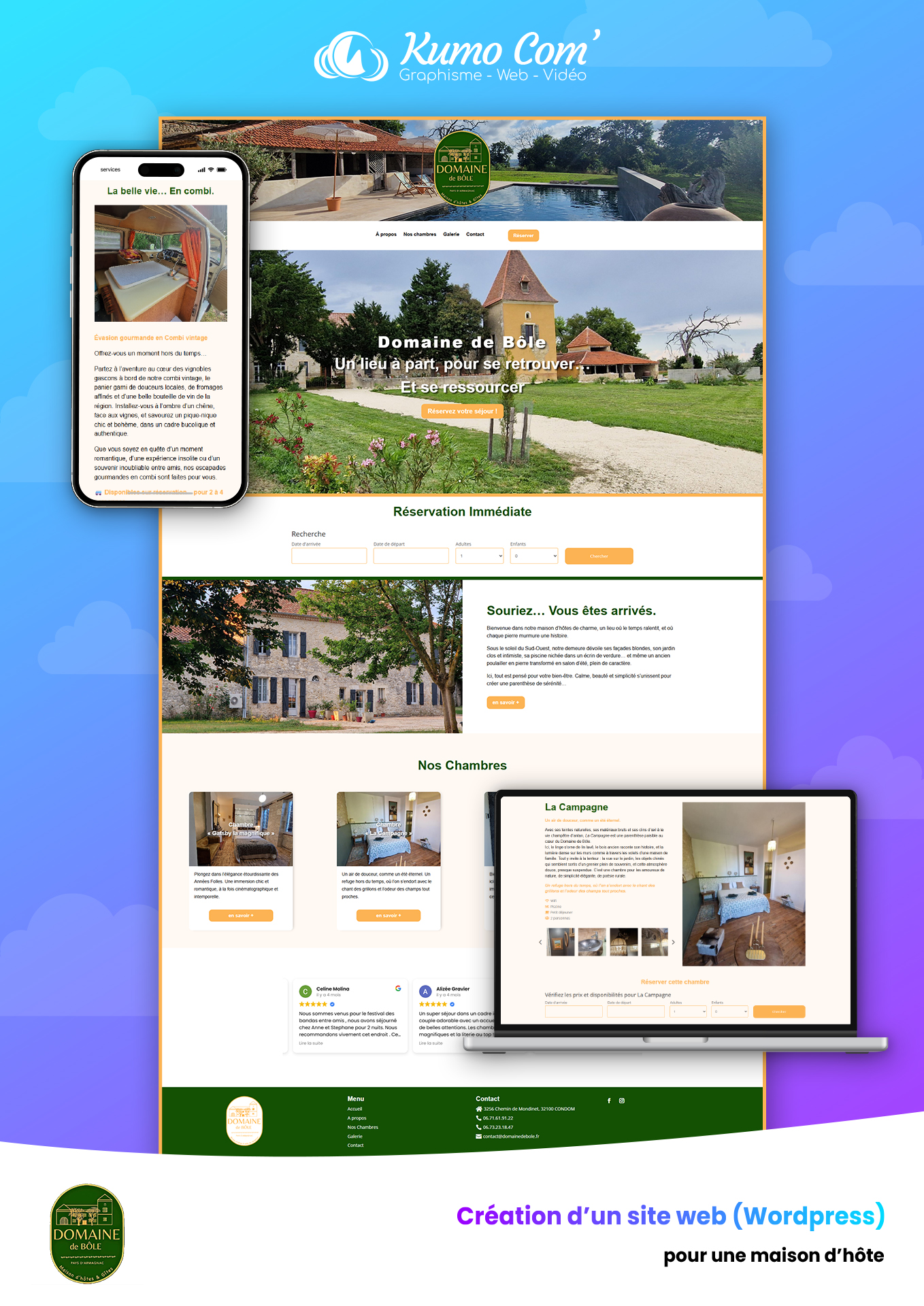 Réalisation site internet - Le Domaine de Bôle